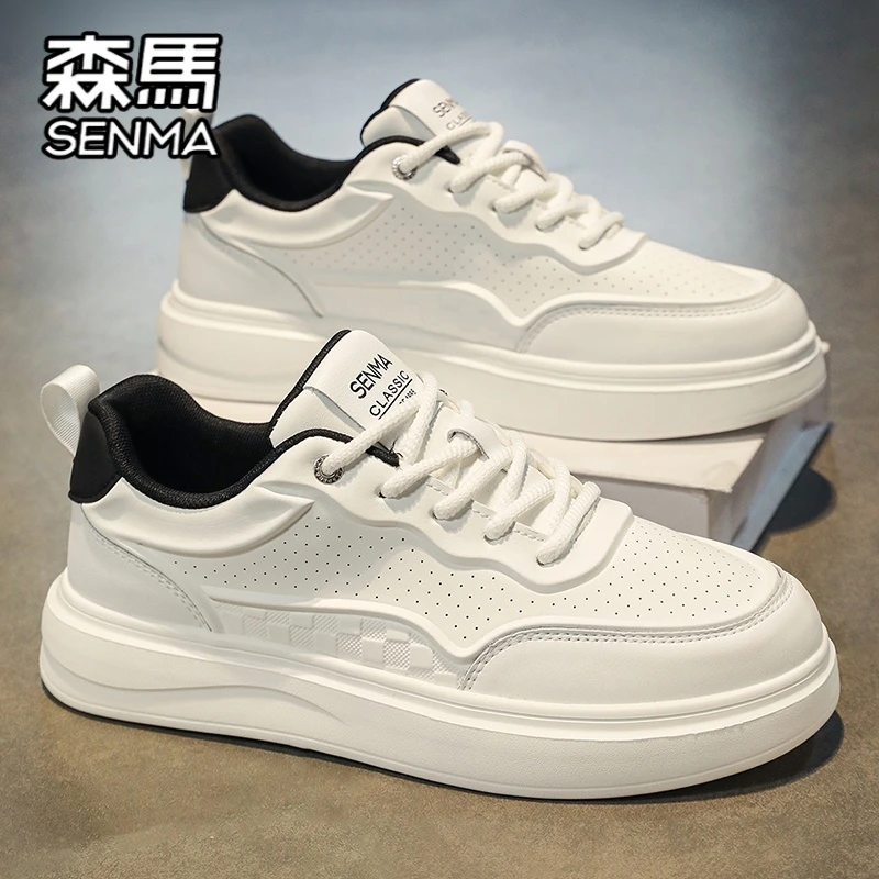 森马男鞋秋季运动休闲低帮厚底板鞋潮流时尚百搭男士增高小白潮鞋