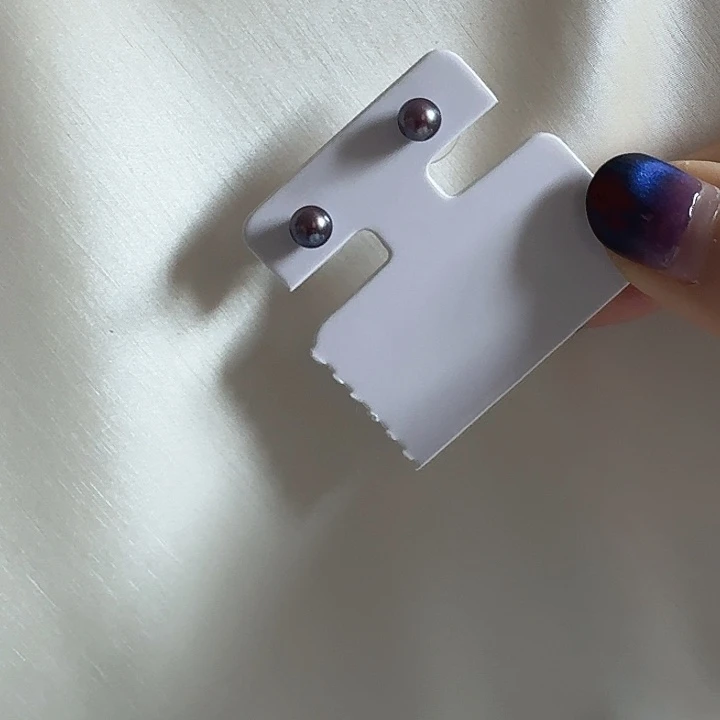 淡水珍珠银S925镶嵌耳饰4-5mm中国紫