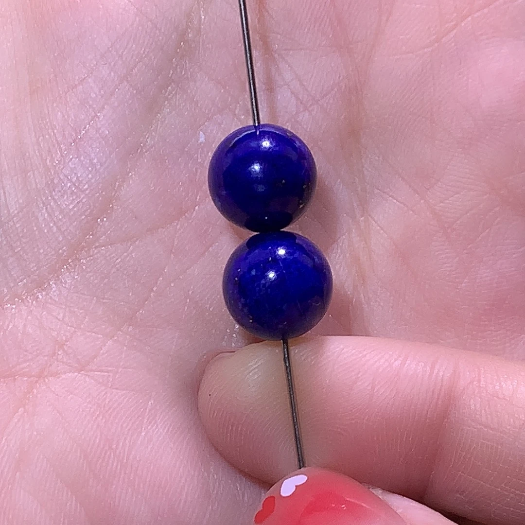 青金石未镶嵌天然原石单圆珠11m