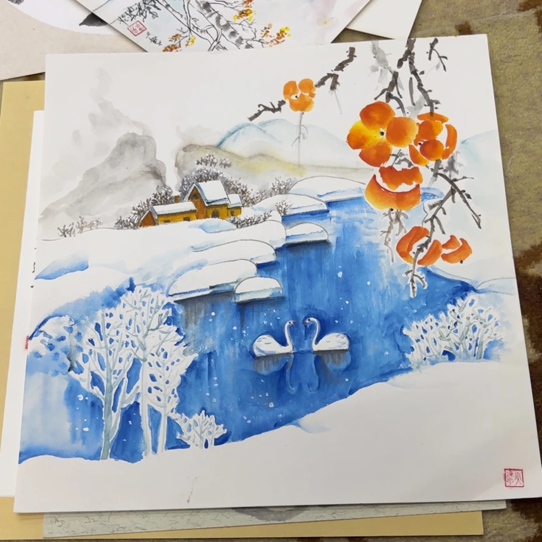 国画38-38卡纸作品童