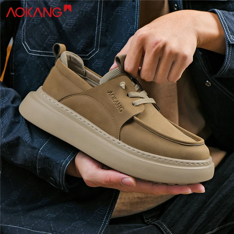 Aokang/奥康2025秋冬运动百搭保暖潮流低帮工作商务男士休闲板鞋