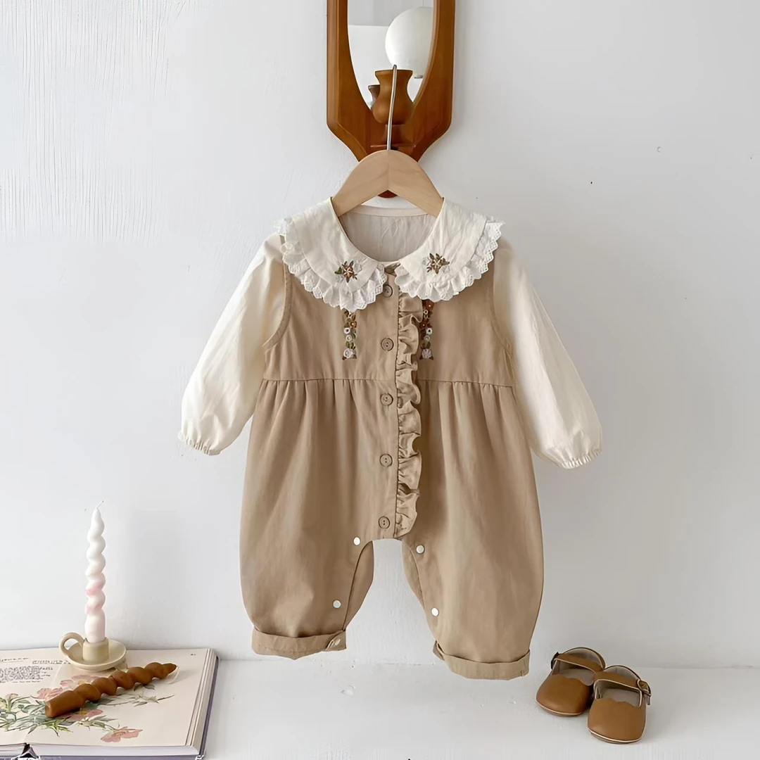 婴儿春秋季衣服套装宝宝连体衣长袖洋气公主秋季哈衣两件套爬服