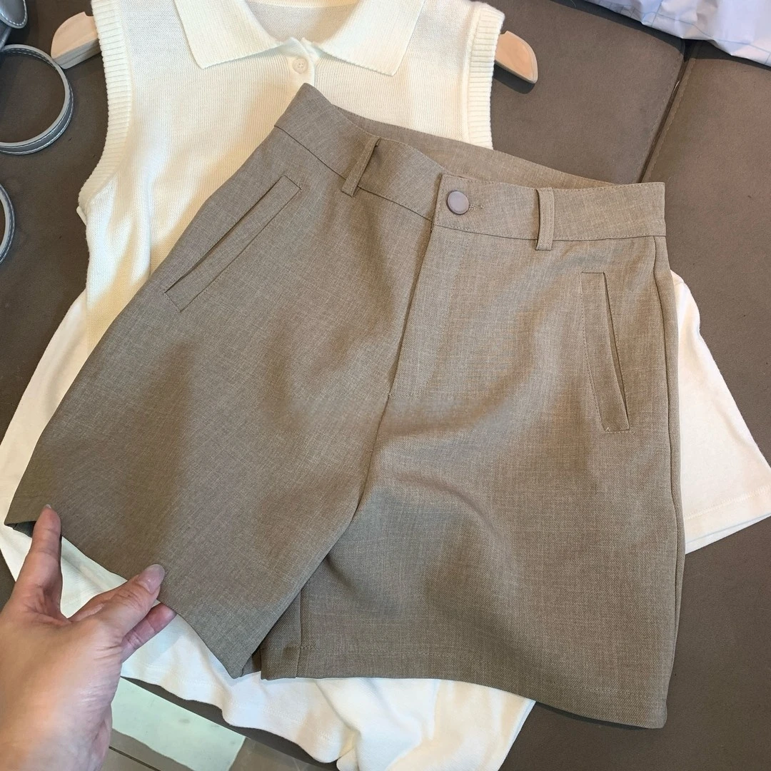 卡莲格/《随性短裤》2025夏天爆款新款春夏高腰休闲西装短裤女女孩