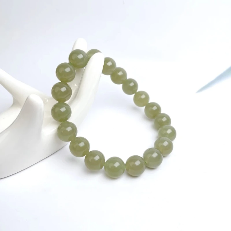 石惑珠宝~39658和田玉圆珠约10mm手串/多样性发一