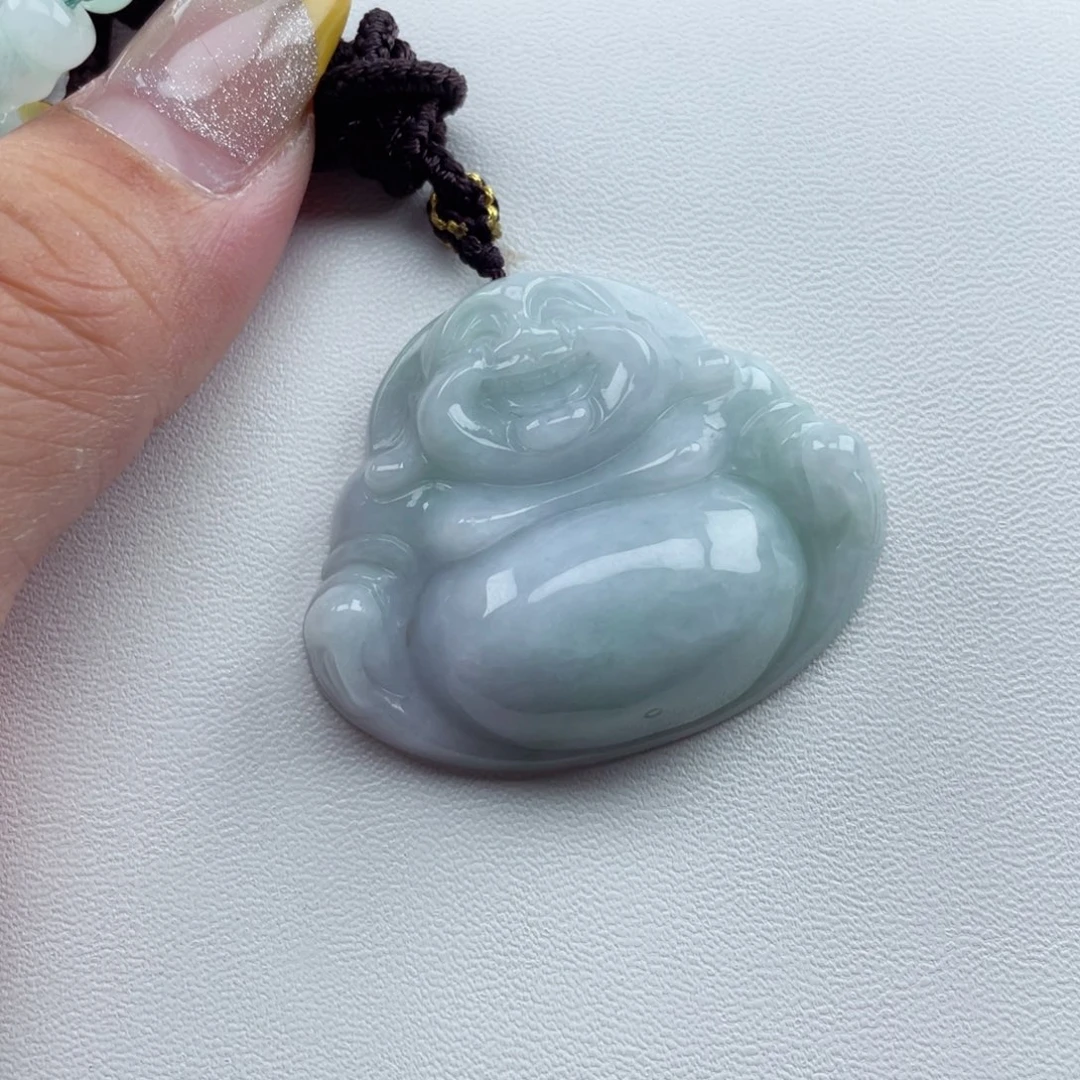 翡翠未镶嵌颈饰35尺寸佛公厚装微瑕介意勿拍