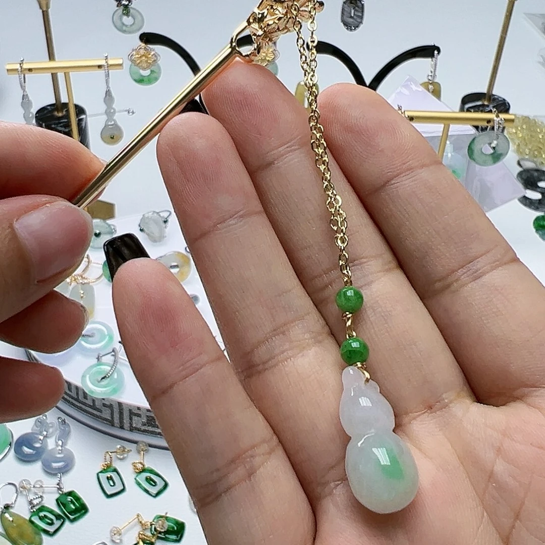 未镶嵌翡翠耳饰天然缅甸A货翡翠