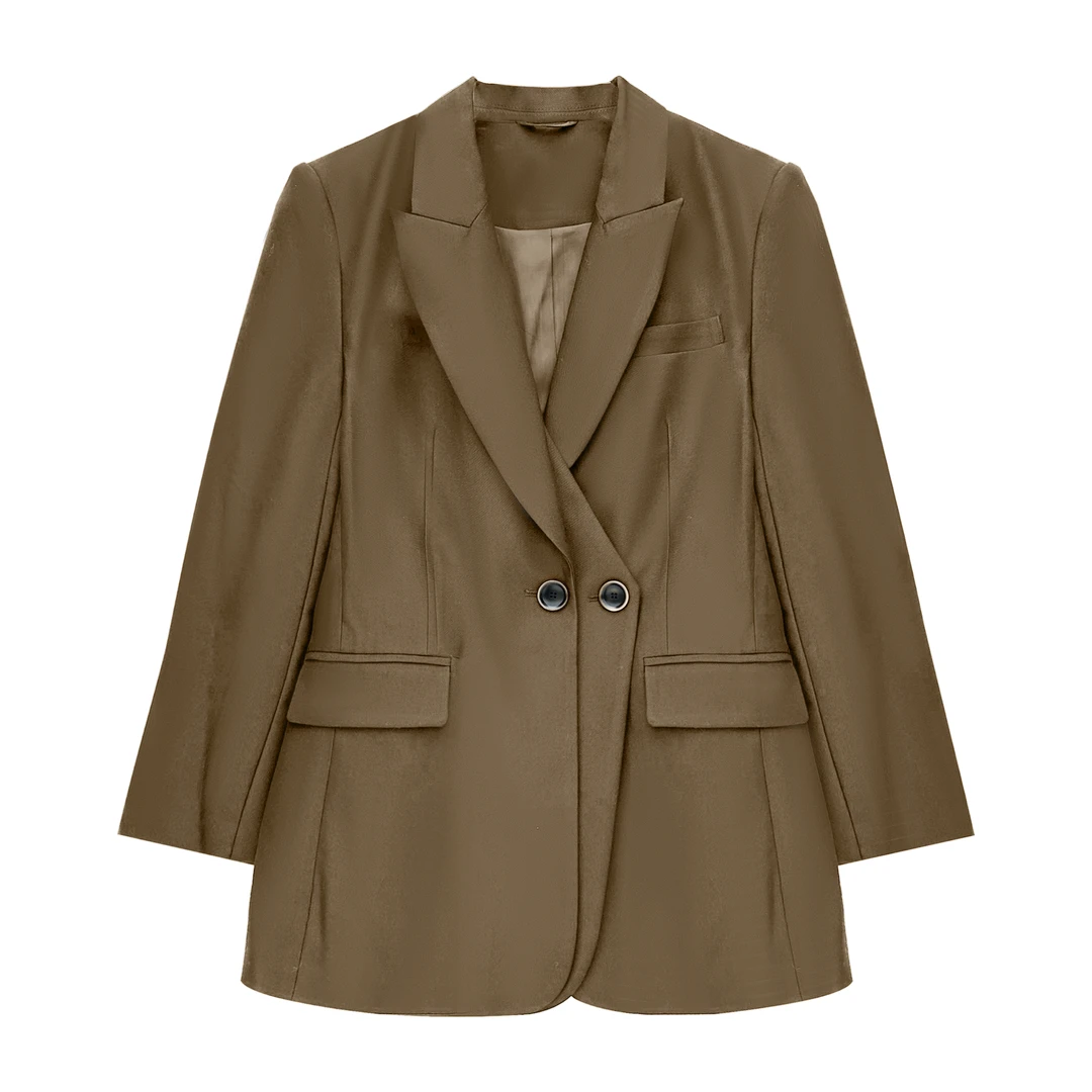 时尚双门襟假两件西装外套8683