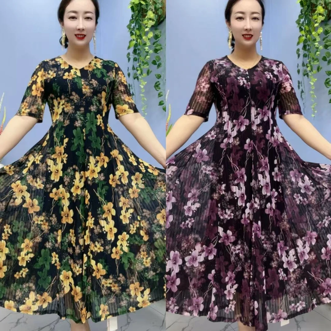 6219款气质碎花显瘦时尚女士大摆裙