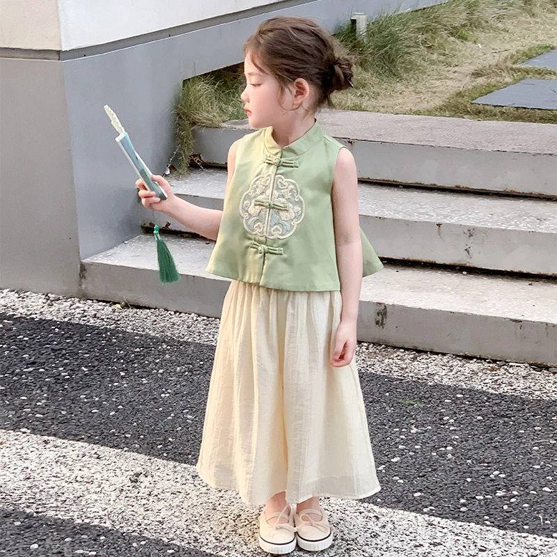 巴拉巴拉云朵女童国风套装夏季2025新款儿童超好看夏装衣服宝宝夏