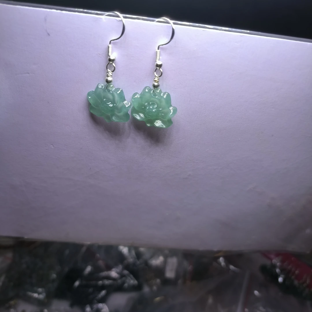 天然A货高级蓝水如意冰种125镶古风女款耳坠时尚百搭潮流精致款