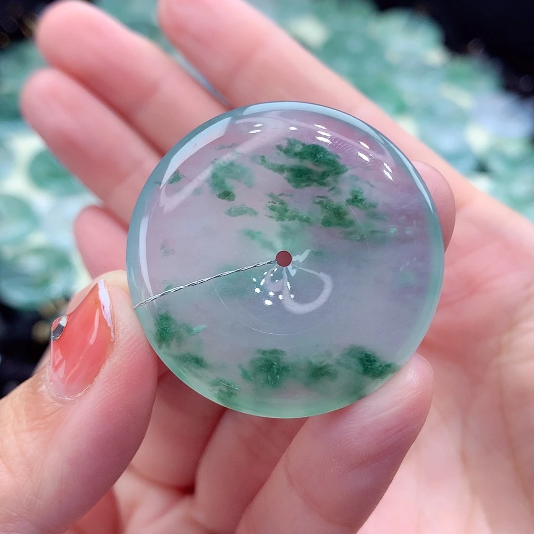 翡翠未镶嵌颈饰编号132-尺寸34/6.1