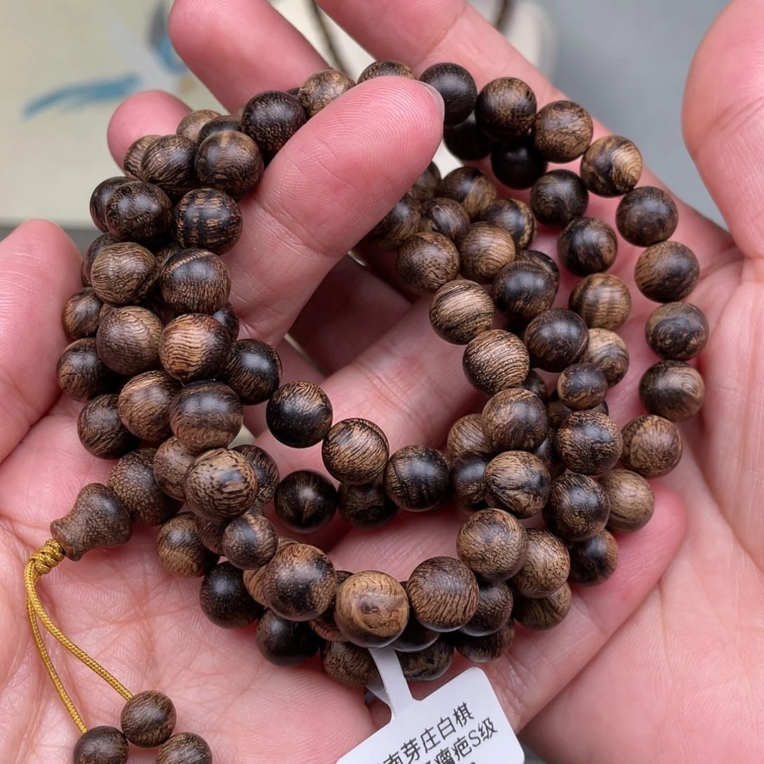 沉香手串顺**业越南芽庄白棋虎皮瘿子瘤疤s