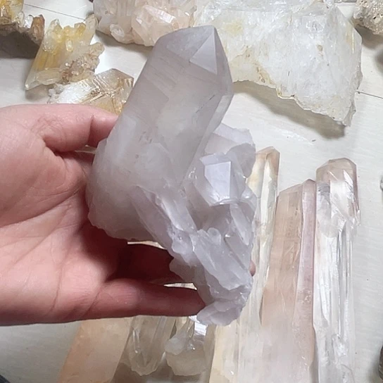 水晶天然水晶原石柱未镶嵌叮***咔