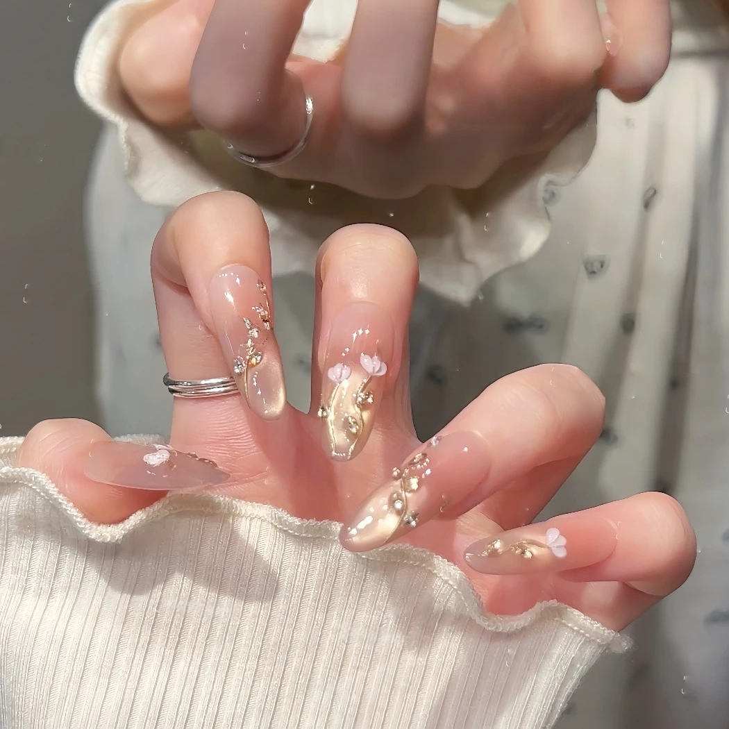 【郁郁晚风】纯手工可拆卸持久反复使用的穿戴式美甲贴片