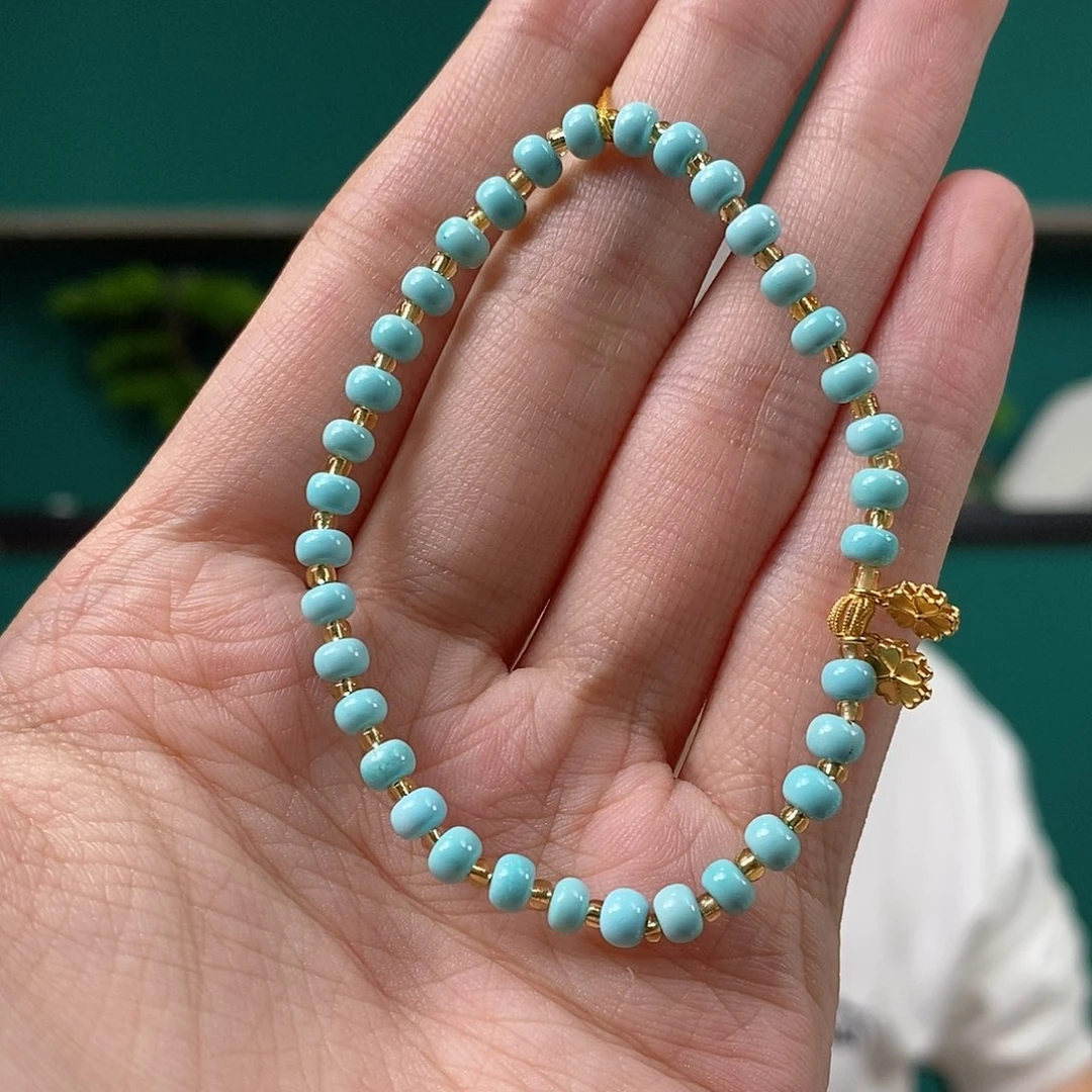 绿松石18K金镶嵌珠宝奇石