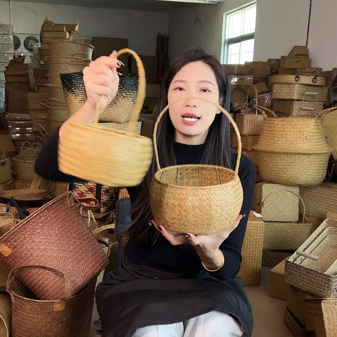 草编草编包/草编收纳盒带瑕疵