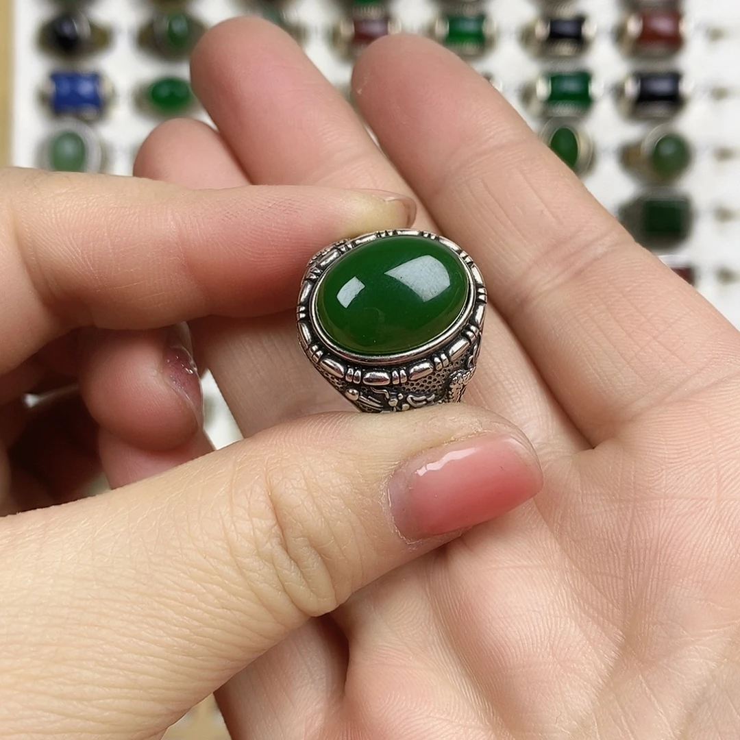 Z***生和田玉银S925镶嵌戒指