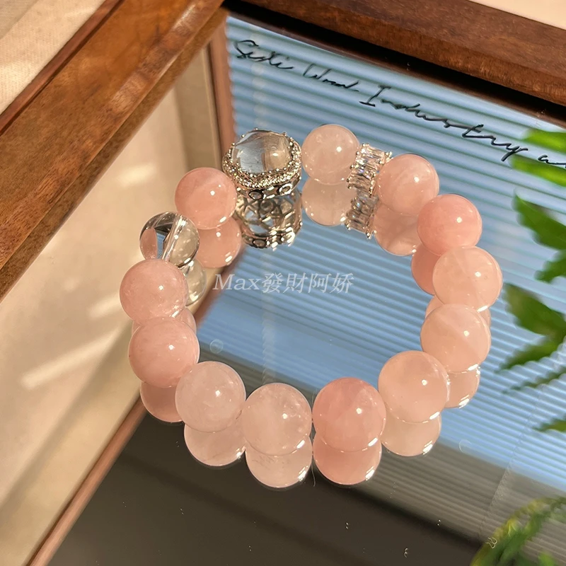 【白桃】12.8mm粉水+白水晶 Y02