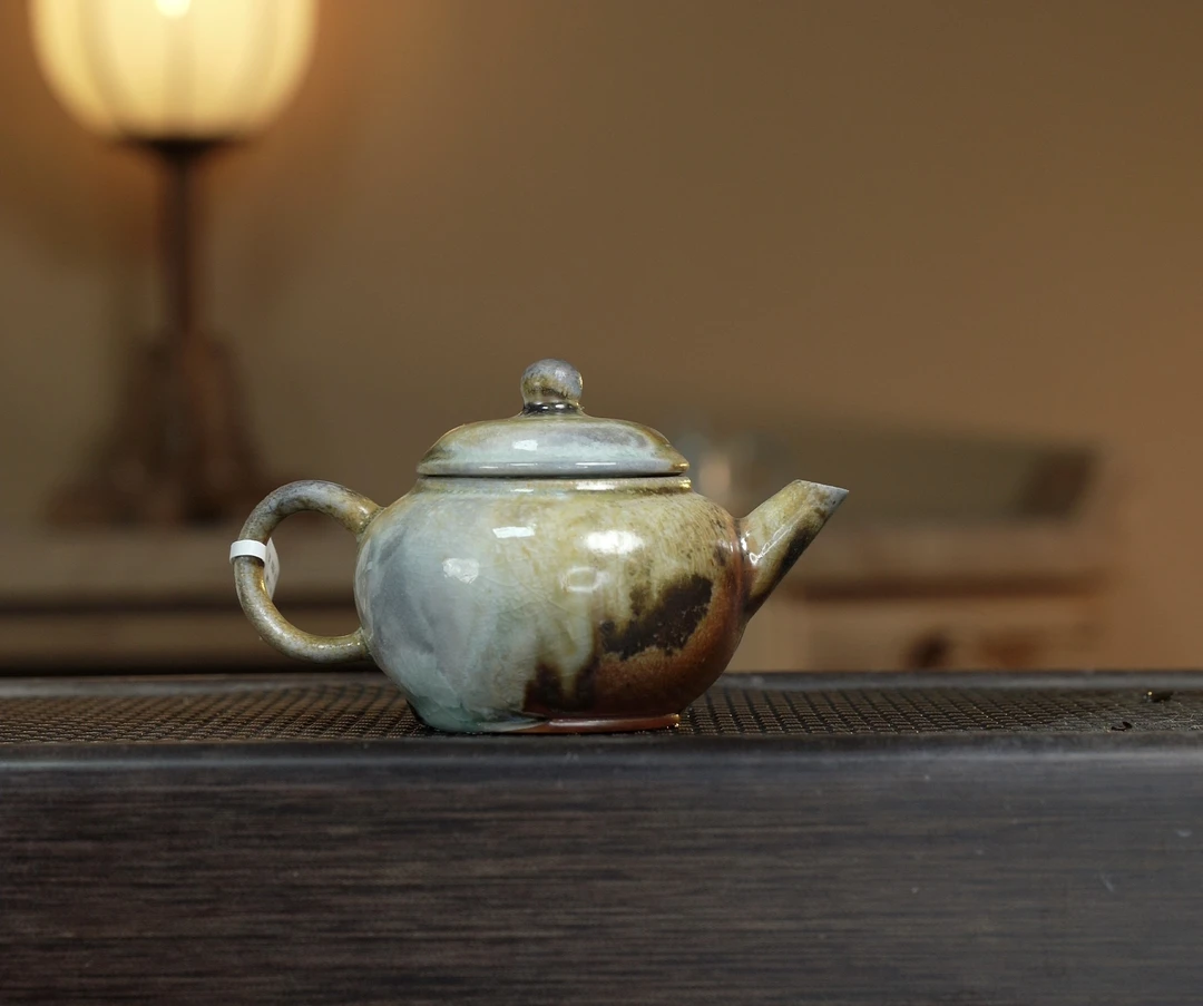 夸烧柴烧 林光星制 水平壶 裸烧自然落灰纯手工制作泡茶120cc