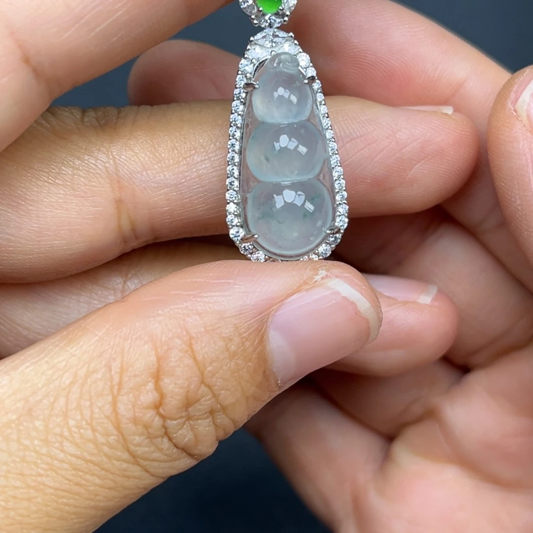 翡翠银S925镶嵌吊坠(不含链)