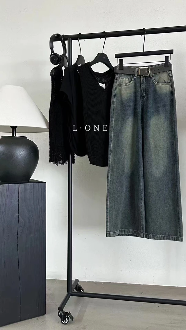 [秋冬】磨毛抓绒宽松休闲牛仔裤