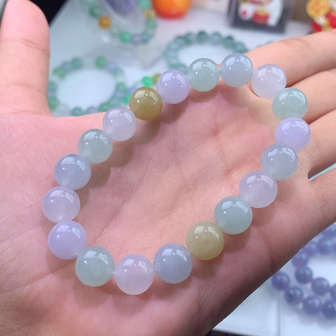 翡翠未镶嵌手链冰多宝手串