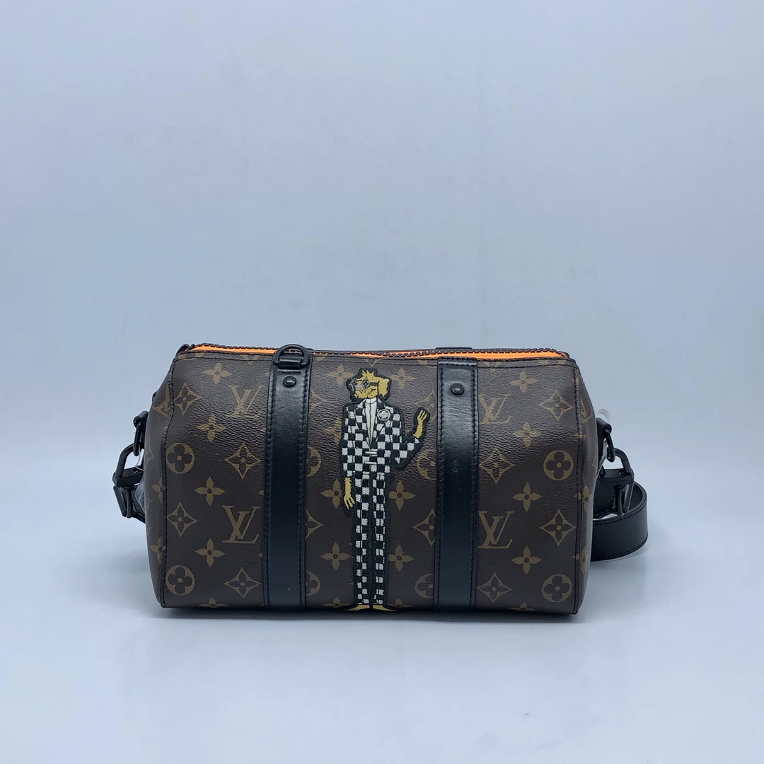 99新 LouisVuitton/路易威登 棕花稻草人单肩包/4327号时尚