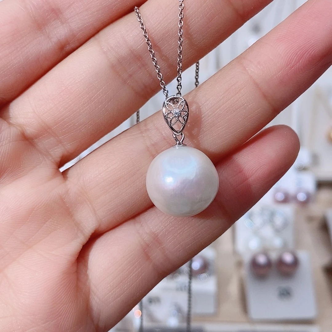 颈饰银S925镶嵌淡水珍珠