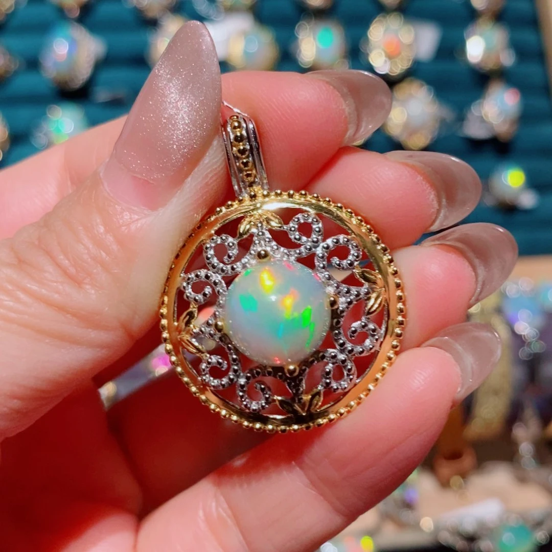 欧泊欧泊吊坠银S925镶嵌