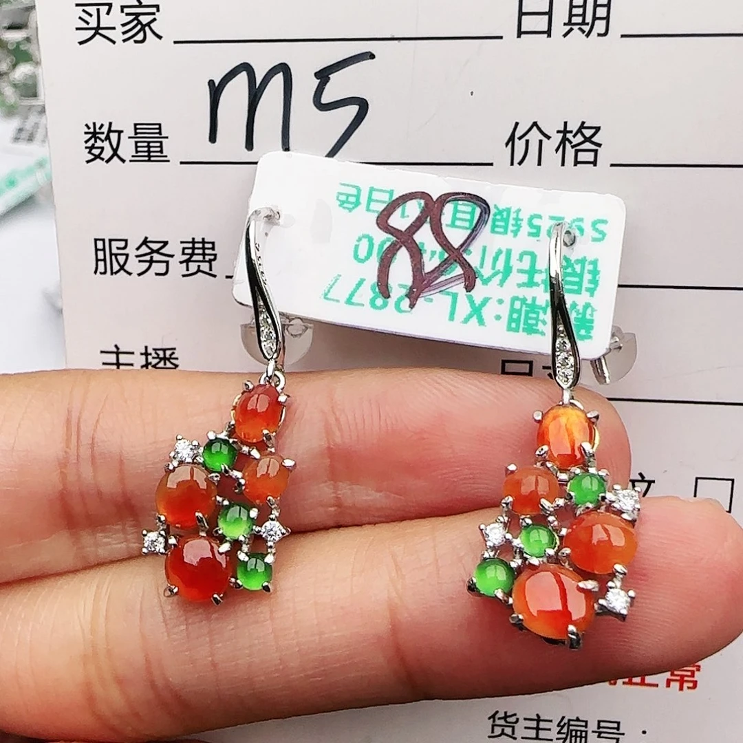 银S925镶嵌戒指翡翠戒指