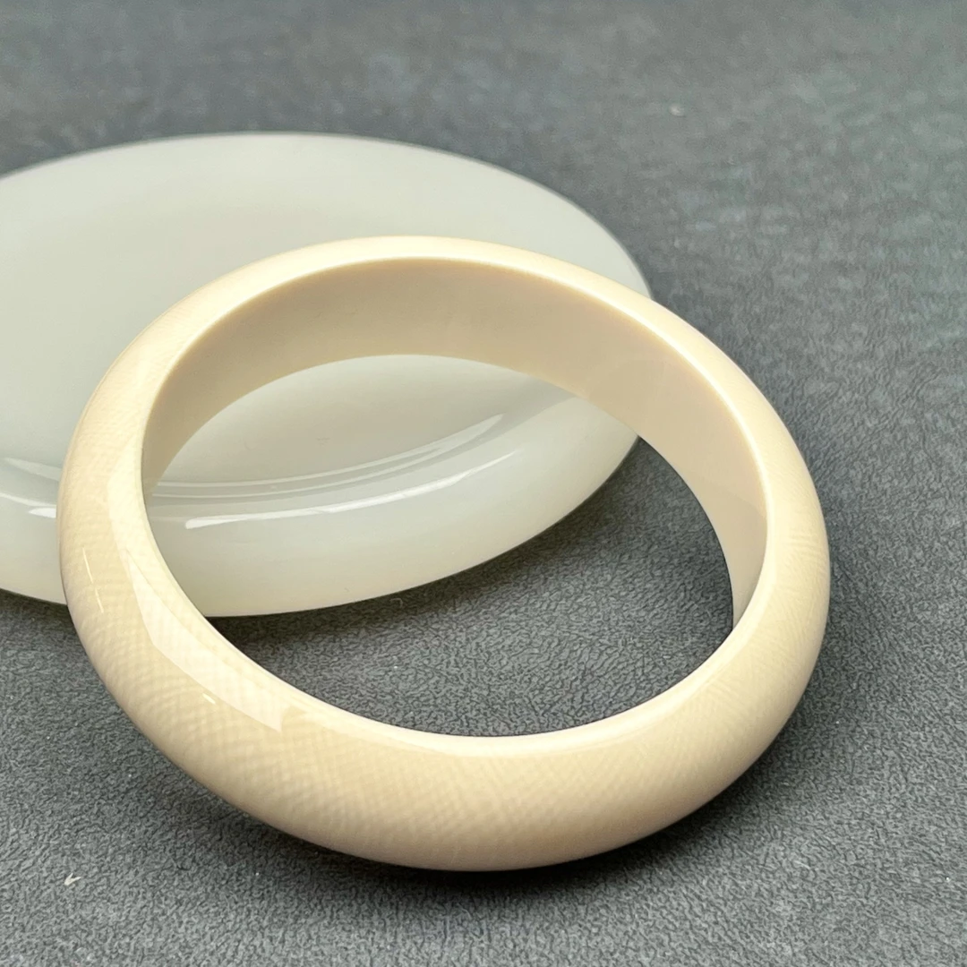 X6579天然猛犸牙 1.5宽贵妃手圈 内径59mm支持鉴定 假一罚四