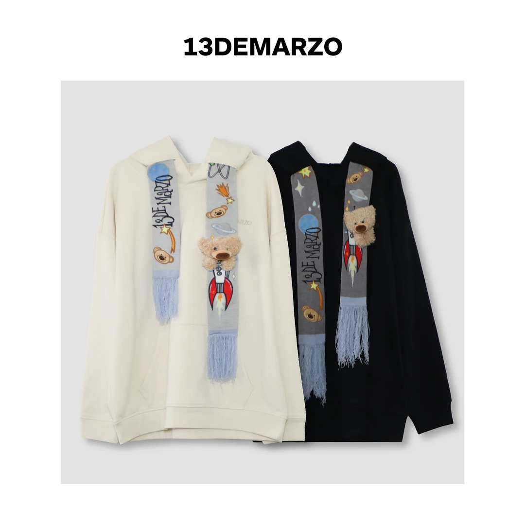 【D.Limit design】抽绳星际小熊连帽卫衣DLDE783