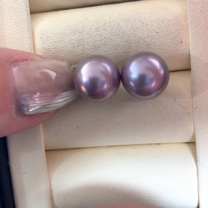 银S925镶嵌耳饰淡水珍珠