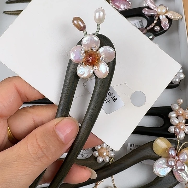 淡水珍珠发饰未镶嵌