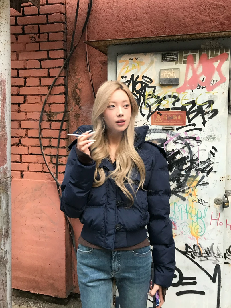 显瘦宽松连帽厚款秋冬拼接立领棉衣短款棉服