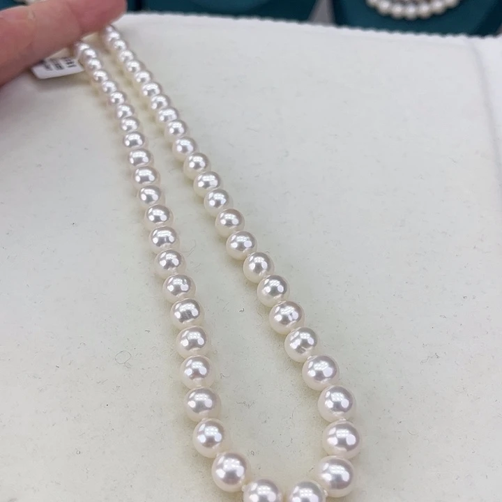 淡水珍珠颈饰银S925镶嵌卡8极光炫彩高品