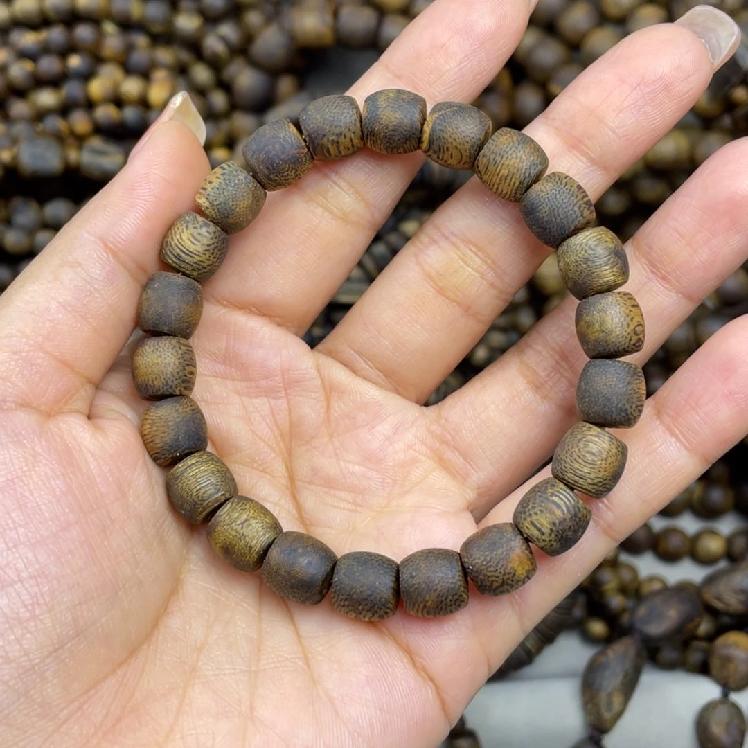 沉香手串99沉鼓珠单圈0.9/7.6克