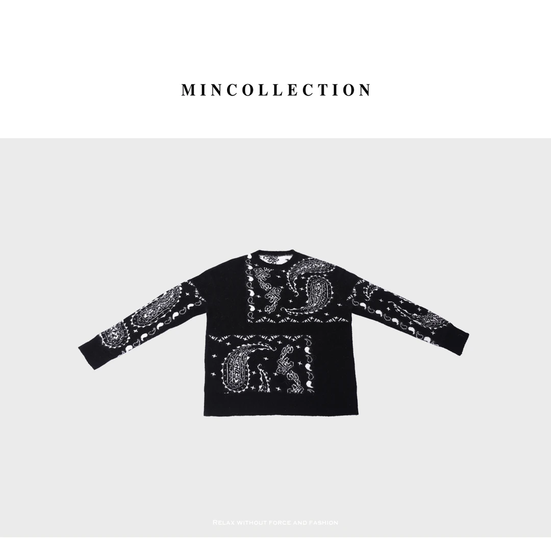 DE Mincollection腰果花毛衣/柔软双面提花磨毛佩斯利毛衣40032