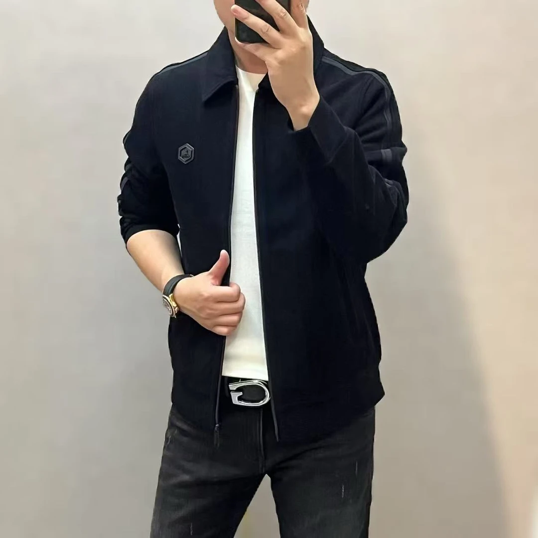 新款高端潮流男士轻奢时尚夹克外套