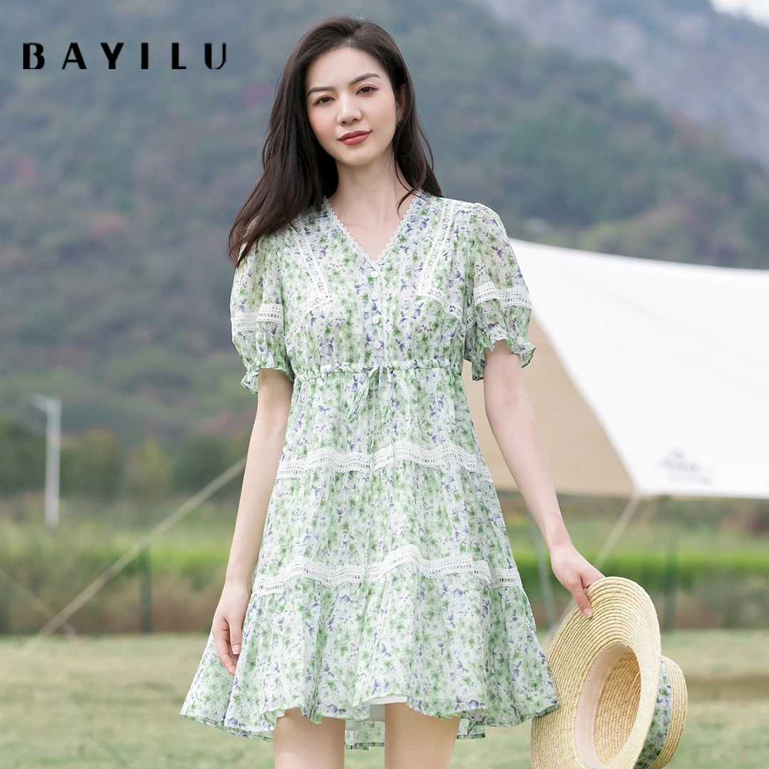 【力力淘】芭依璐女装夏季新款时尚连衣裙86L7037