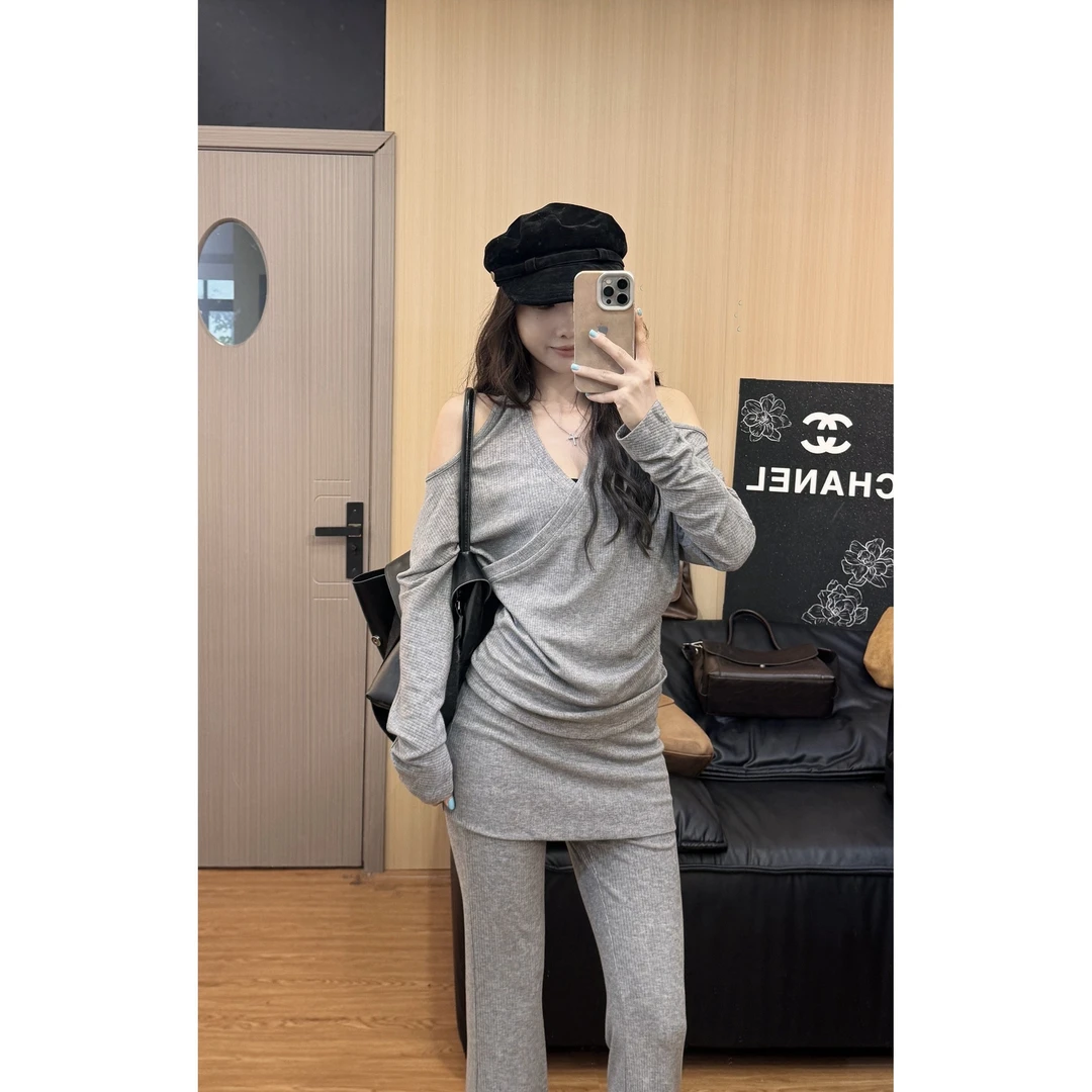 Molly定制【西野暮色】慵懒风休闲风INS风时尚套装秋冬长袖MK86011