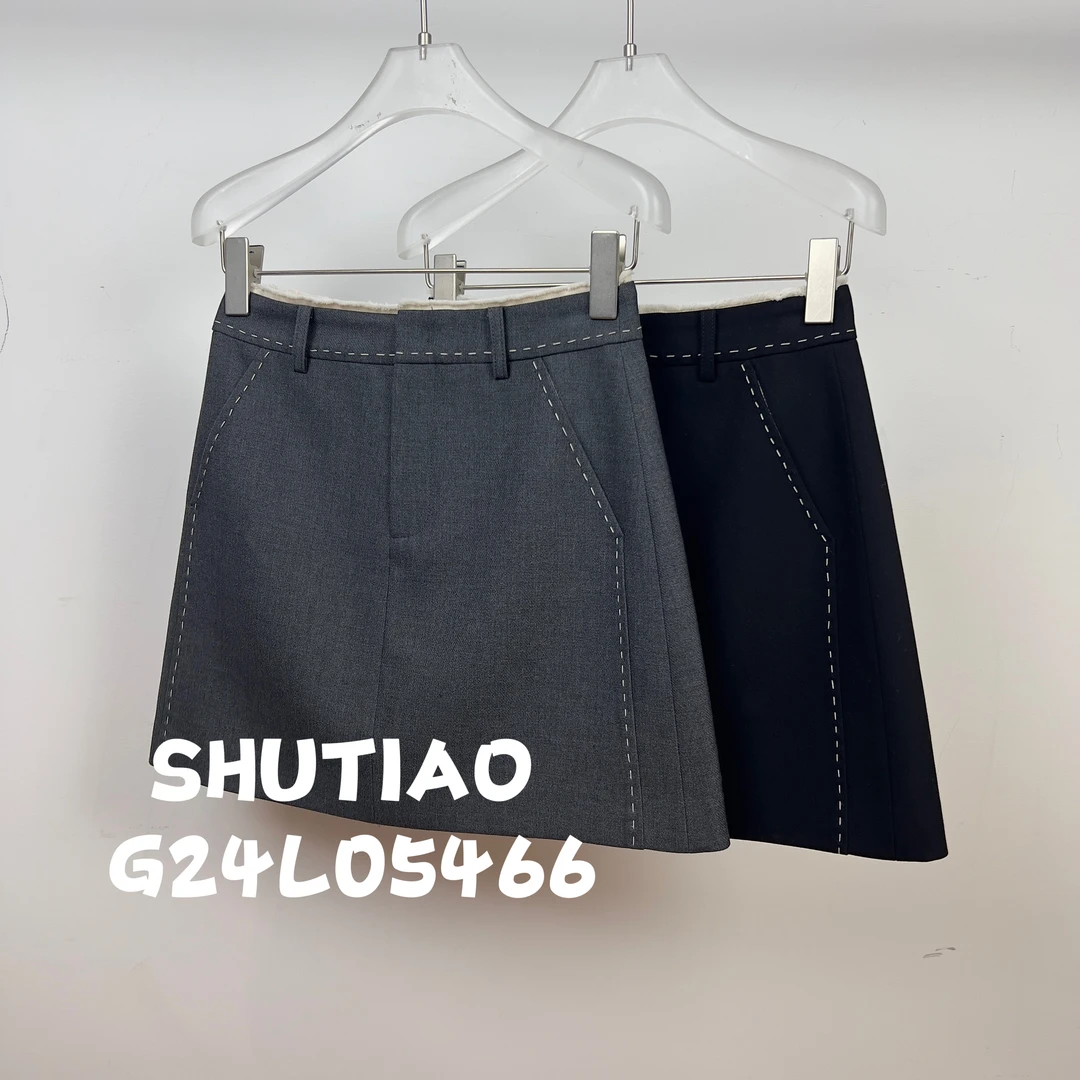 【SHUTIAO】2024秋冬：新款小众设计款短裙G24L05466