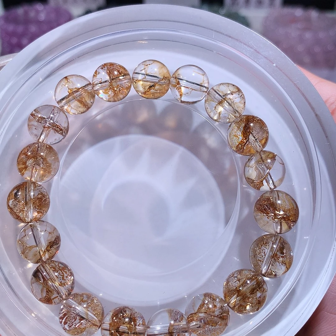 未镶嵌手链水晶金箔锦鲤胶花10mm