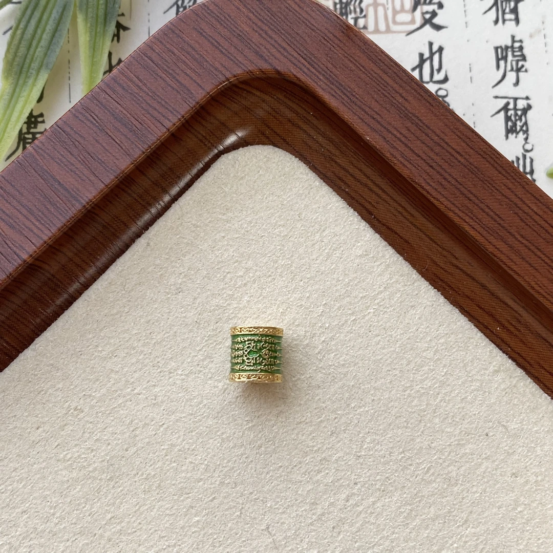 18K五条经文通孔吊坠-KJ607989