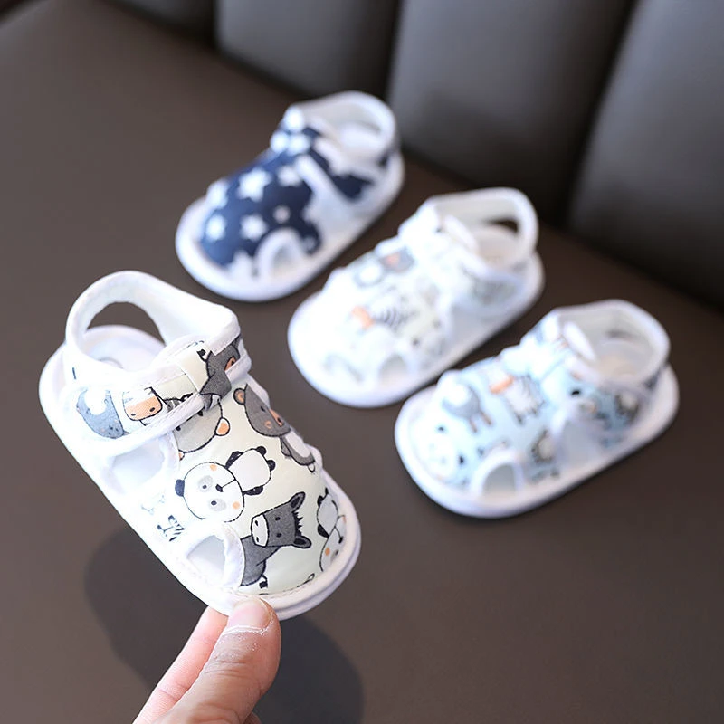 夏季6到12个月婴儿凉鞋男宝一岁宝宝学步前鞋不掉婴幼儿布底女宝