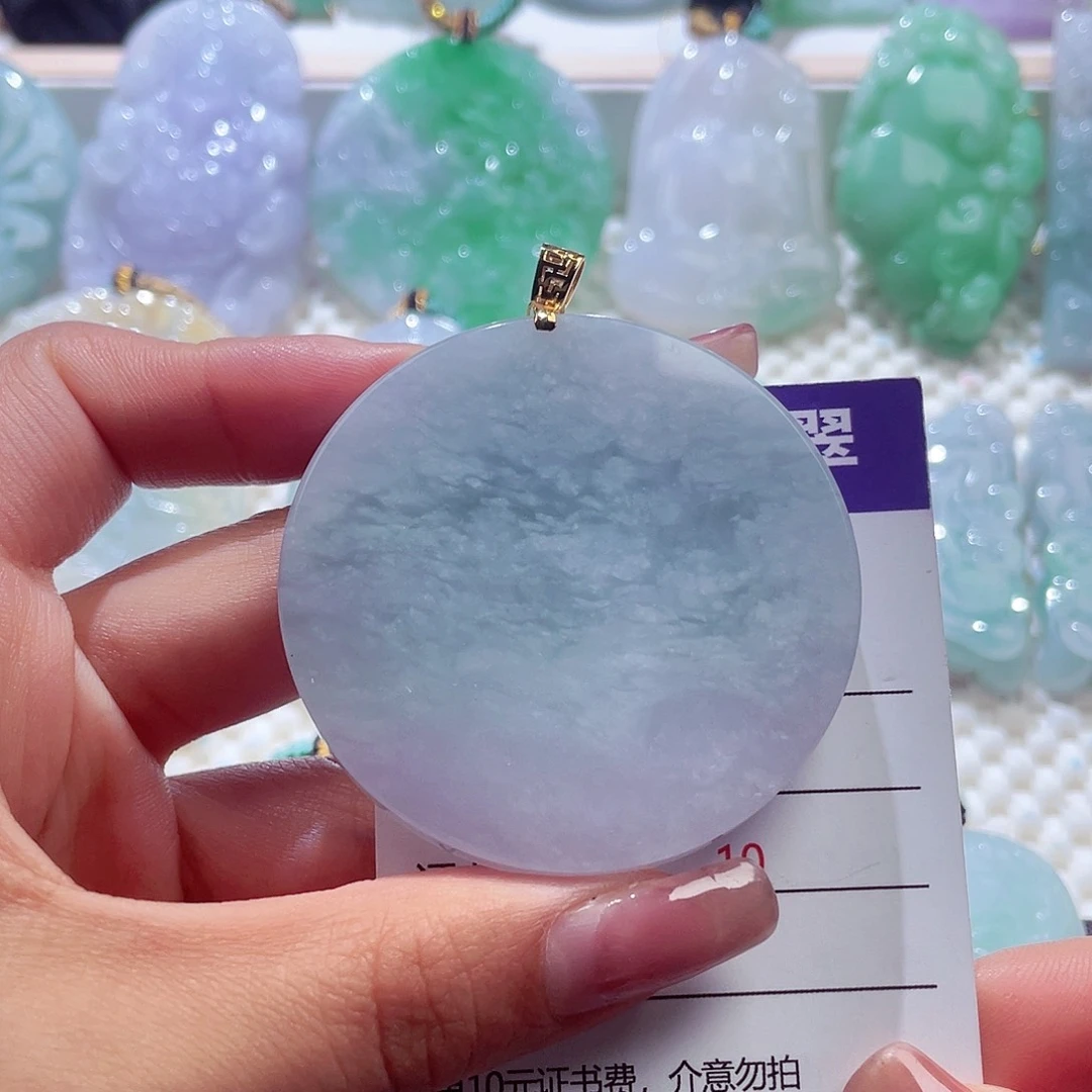颈饰18K金镶嵌翡翠翡翠