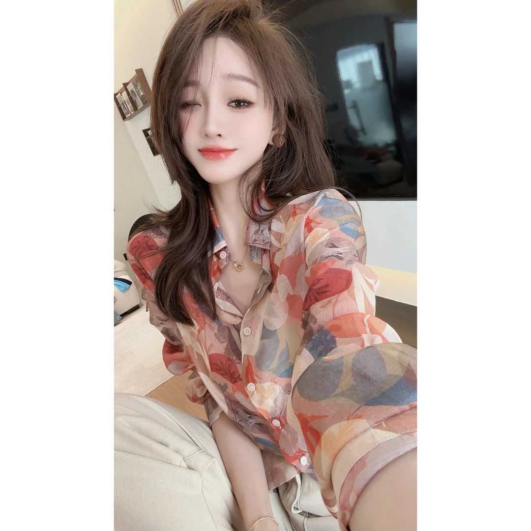 【CHEN】港风气质设计感碎花小衫女人味显白显瘦长袖衬衫25022402