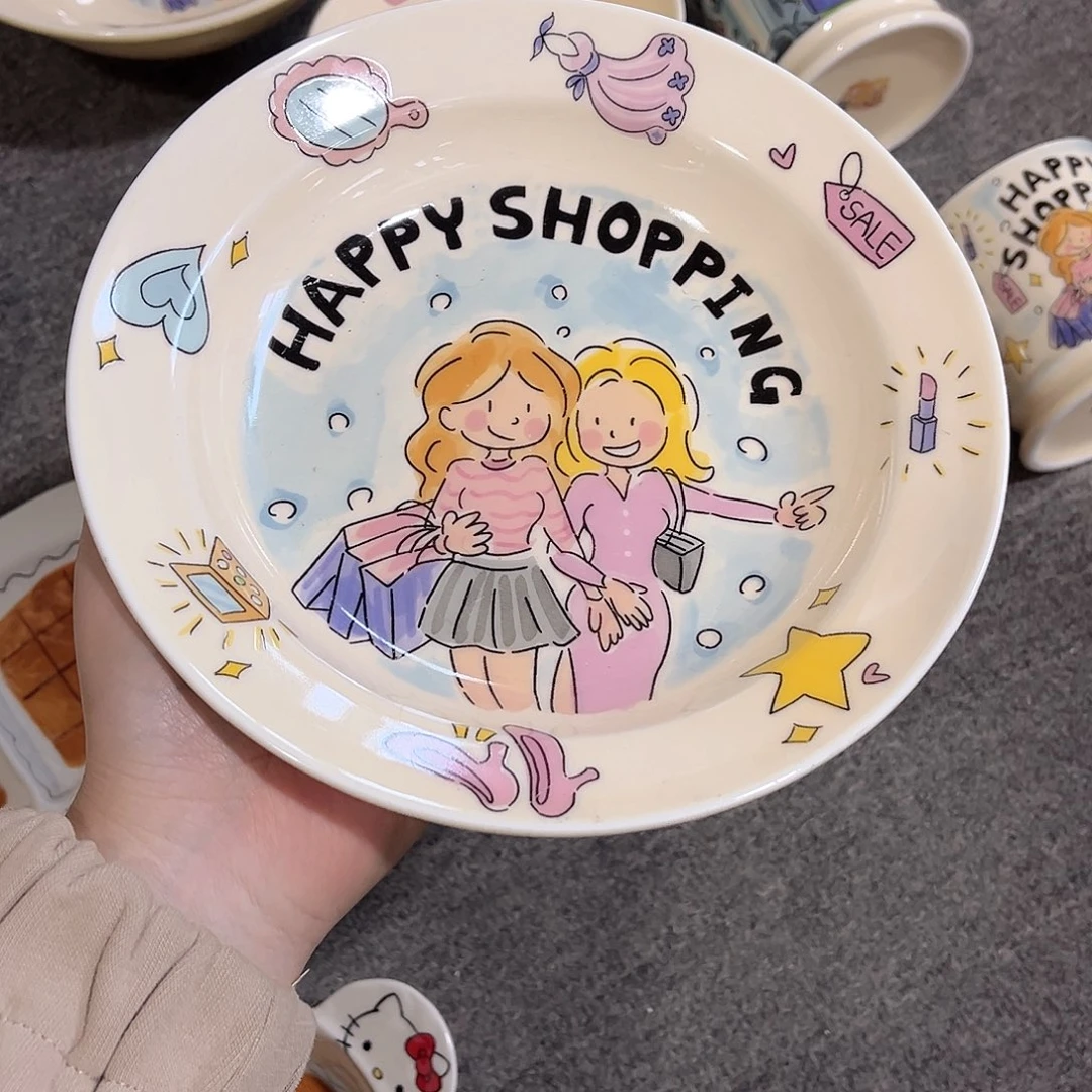 复古姐妹陶瓷餐具系列8寸
