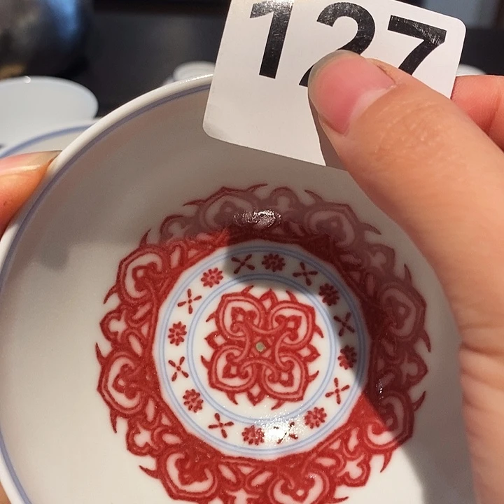 摆件陶鸡心釉里红瓷器微瑕价