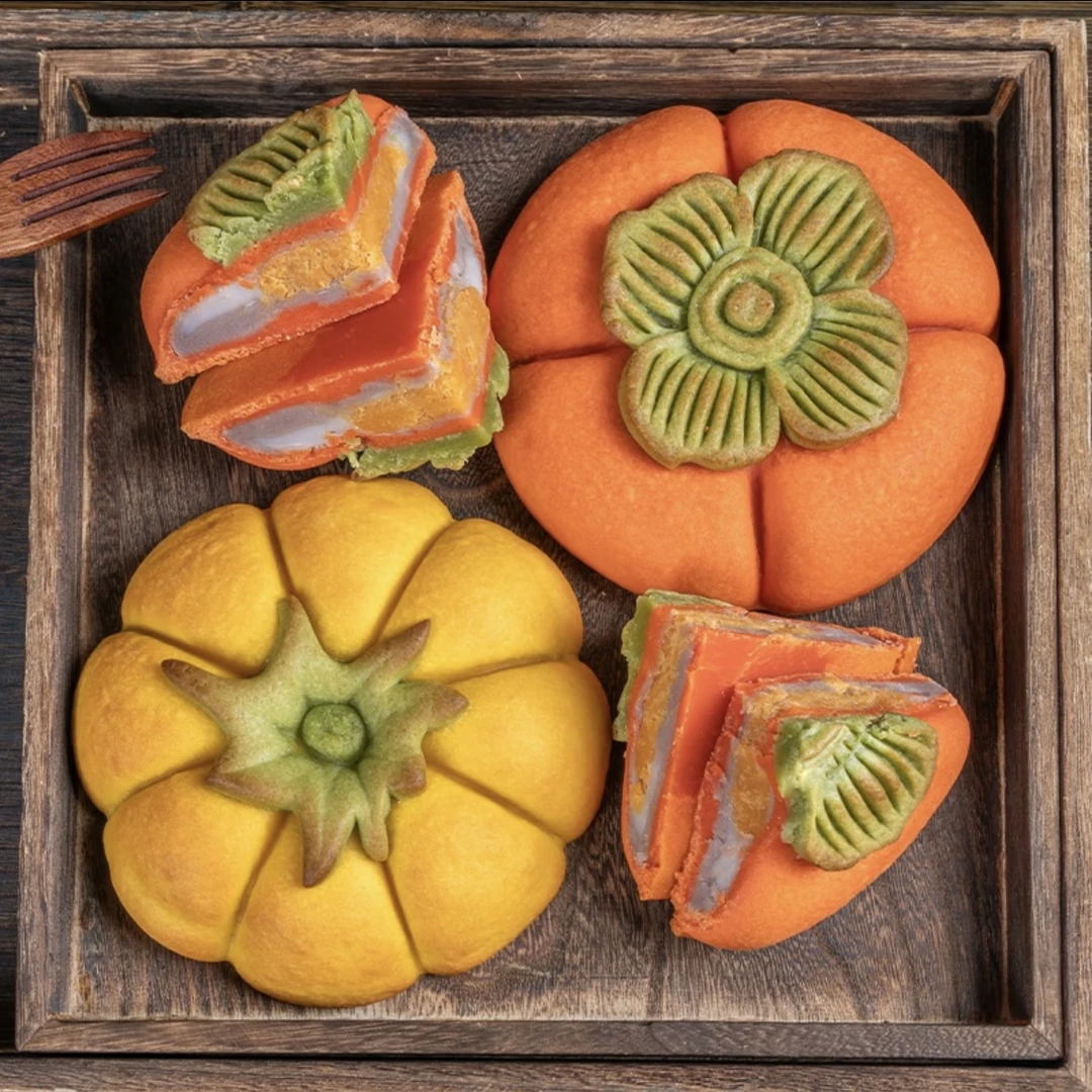 网红大南瓜月饼芋泥麻薯肉松手工大饼中秋月饼公司团购送礼盒装